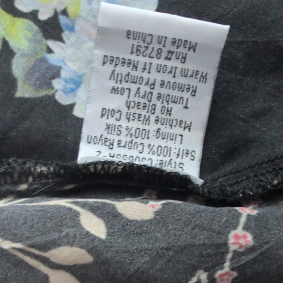 JOHNNY WAS MIXED PRINT BLACK SILK TANK DRESS - Picture 9 of 9